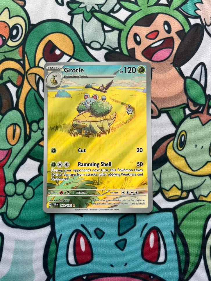 Grotle 164/162, Hobby en Vrije tijd, Verzamelkaartspellen | Pokémon, Zo goed als nieuw, Losse kaart, Foil, Verzenden