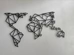 Metalen wereldkaart, Huis en Inrichting, Woonaccessoires | Wanddecoraties, Ophalen, Zo goed als nieuw
