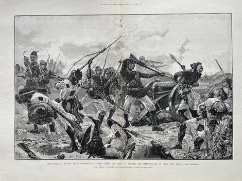 The battle at Suakin: black Soudanese battalion taking 1889, Verzamelen, Foto's en Prenten, Gebruikt, Prent, Buitenland, Voor 1940
