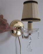 Brocante (wand) schemerlamp (compleet met kapje en snoer), Ophalen of Verzenden