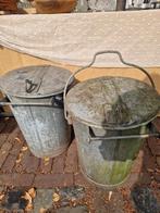 Zinken vuilnisbak 2 stuks EINDHOVEN, Ophalen, Gebruikt, Nvt, Nvt