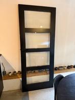 Zwarte binnendeur van hout met glas (stomp), Doe-het-zelf en Verbouw, Deuren en Horren, Ophalen, Gebruikt, 80 tot 100 cm, Binnendeur
