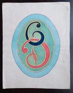 Zeer fraai zeldzame aquarel met abstracte ontwerp, Antiek en Kunst, Kunst | Etsen en Gravures, Ophalen of Verzenden
