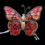 Vintage broche/pin vlinder emaille op blik, Ophalen of Verzenden, Overige materialen, Broche