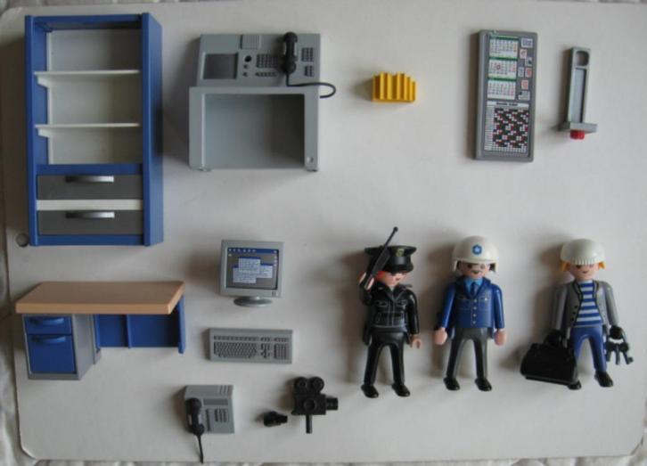 popjes & interieur van Politiebureau en/of Alarmcentrale (?), Kinderen en Baby's, Speelgoed | Playmobil, Ophalen of Verzenden