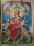 Dunga/Ambaji...  Vintage Indiase hindoe-print met lijst, Ophalen of Verzenden