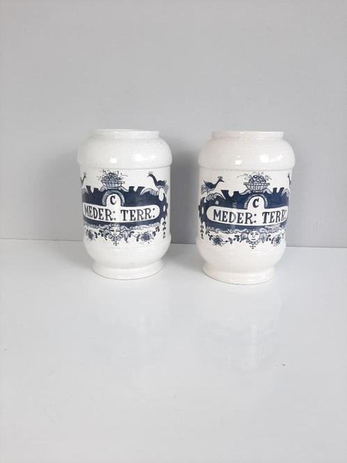 2 antieke apothekerspotten nove italie, Antiek en Kunst, Antiek | Keramiek en Aardewerk, Verzenden