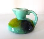 Keramiek vaas met oor groen zwart en bruin Katwijk 1767-k, Ophalen of Verzenden