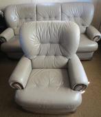 Grote klassieke leren fauteuil / stoel met leuningen, Ophalen, Gebruikt, Hout, 75 tot 100 cm