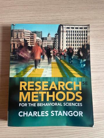 Research Methods for the Behavioral Sciences - Stangor beschikbaar voor biedingen
