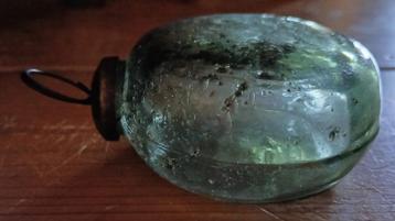 Kerst 6 platte kerstballen kiezelglas Pebbled Stones groen beschikbaar voor biedingen