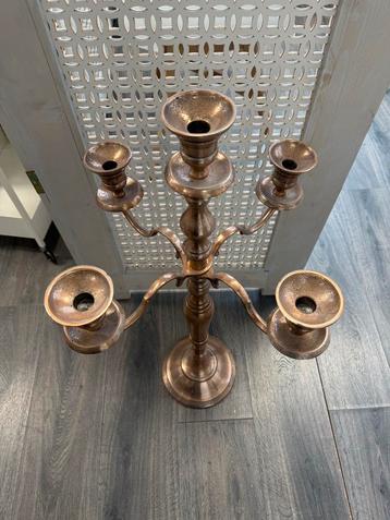 Rosé Gouden Kandelaar - 5 Kaarsen - 82cm beschikbaar voor biedingen