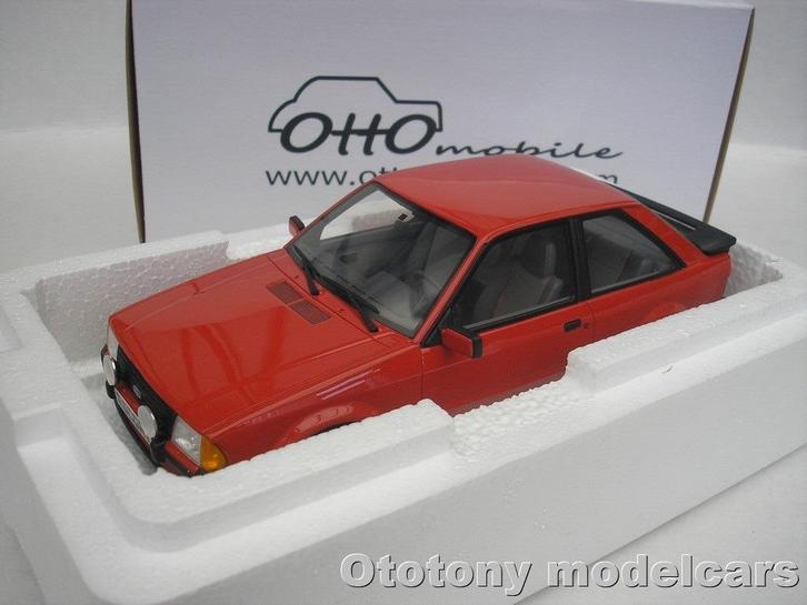 Ford Escort MK3 XR3i 1985 Rood 1/18 Otto Mobile, Hobby en Vrije tijd, Modelauto's | 1:18, Nieuw, Auto, OttOMobile, Ophalen of Verzenden
