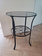 Ikea Bijzettafel met Glazen Blad, Huis en Inrichting, Minder dan 55 cm, Rond, Modern, Ophalen