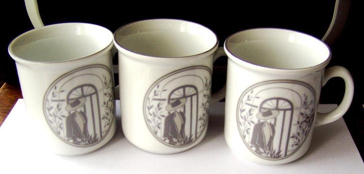 vintage 70's J. Kronester Bavaria 3 grote thee koffie kopjes, Antiek en Kunst, Antiek | Porselein, Verzenden