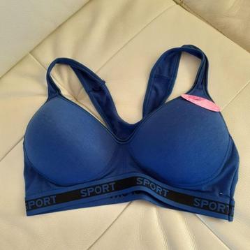 Nieuwe Sport BH in blauw in maat 38/D beschikbaar voor biedingen