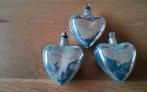 3 antiek glazen gekleurde kerstballen hart kersthanger., Ophalen of Verzenden, Overige materialen