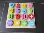 Houten cijfer inleg puzzel van 0-10, 16 blokken., 2 tot 4 jaar, 10 tot 50 stukjes, Ophalen of Verzenden, Zo goed als nieuw