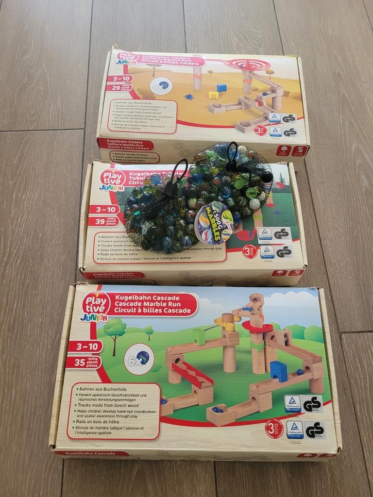 3 Playtive Houten Knikkerbanen, Ophalen, Zo goed als nieuw, Overige merken