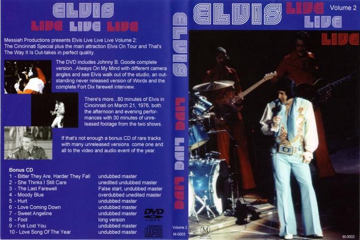 Elvis Presley  Live Live Live Volume 2 (dvd/cd), Cd's en Dvd's, Dvd's | Muziek en Concerten, Nieuw in verpakking, Muziek en Concerten