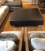 Flexform poef 120x120cm bruin leer, Ophalen, Gebruikt