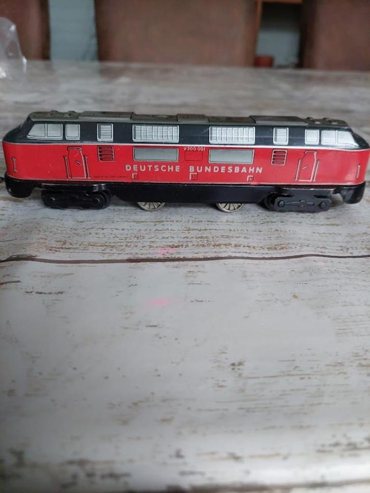 Oude  blikken V200 Karl BUB of Grötsch trein met wagons., Hobby en Vrije tijd, Modeltreinen | Overige schalen, Gebruikt, Treinset