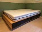 Grenenhouten bed 140x200 met matras en topper Ikea, Ophalen, Tweepersoons, 140 cm, Zo goed als nieuw
