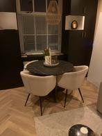 Eetkamer tafel diameter 110, Ophalen, Zo goed als nieuw, 75 m² of meer, Laminaat