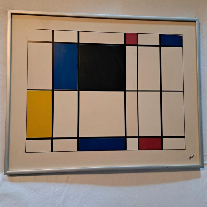 Mondriaan-stijl Magnetisch Schilderij, Antiek en Kunst, Kunst | Schilderijen | Abstract, Ophalen of Verzenden