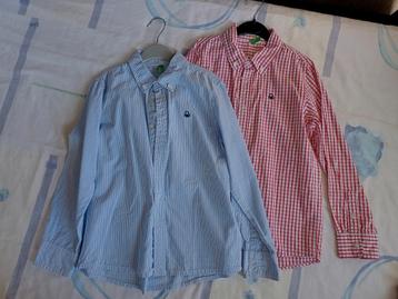 Benetton overhemden/blouses, 2 stuks, maat 130 beschikbaar voor biedingen