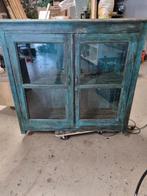 Ibiza style oude vitrinekast, Huis en Inrichting, Kasten | Vitrinekasten, Ophalen of Verzenden, Gebruikt, 25 tot 50 cm, 50 tot 100 cm