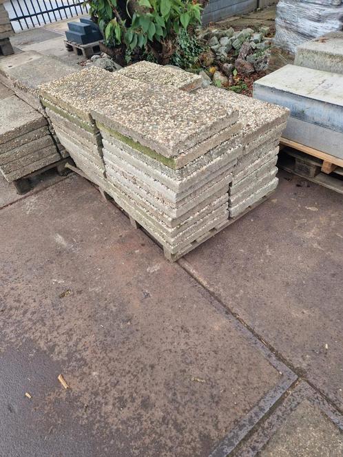 40x60x5 grindtegels gebruikt 37 stuks, Tuin en Terras, Tegels en Klinkers, Gebruikt, Terrastegels, Beton, 10 m² of meer, Ophalen