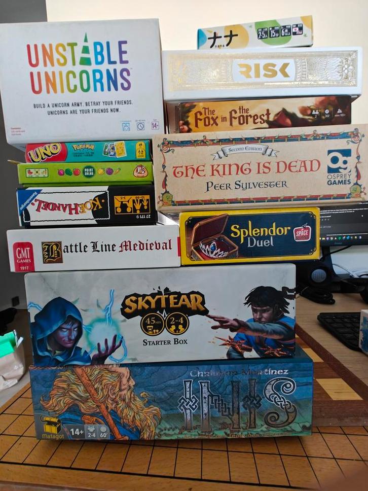 Bordspellen Collectie - Unstable Unicorns, Risk, meer!, Hobby en Vrije tijd, Gezelschapsspellen | Bordspellen, Gebruikt, Een of twee spelers