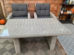Tuintafel Wicker met glasplaat, Tuin en Terras, Ophalen, Zo goed als nieuw, Wicker
