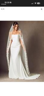 Sluier bloemenkant, Ophalen of Verzenden, Nieuw, Wit, Accessoires