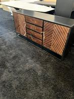 Stijlvol Visgraat Dressoir Bruin Mangohout Industrieel 160cm, Info@savoireinteriors.com, 150 tot 200 cm, Ophalen of Verzenden
