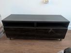 Zwarte TV Meubel met Lades, Ophalen, Gebruikt, 100 tot 150 cm, Metaal