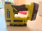 Ryobi Accu Tacker + 2.0Ah Accu & lader - Zo goed als nieuw!, Doe-het-zelf en Verbouw, Ophalen of Verzenden, Zo goed als nieuw