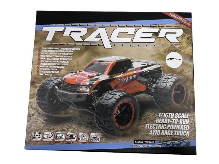 FTX TRACER 1/16 4WD MONSTER TRUCK RTR - BLUE, Hobby en Vrije tijd, Modelbouw | Radiografisch | Auto's, Nieuw, Auto offroad, Overige schalen