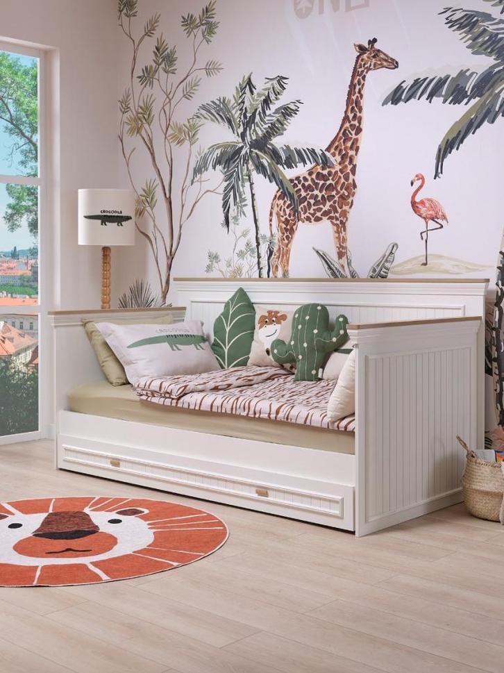 Monte kajuitbed/ bedbank (met slaaplade) - Wit/beige, Kinderen en Baby's, Kinderkamer | Bedden
