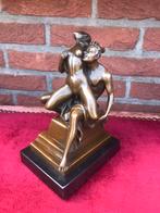 erotische scene, brons en marmer, Ophalen of Verzenden, Brons