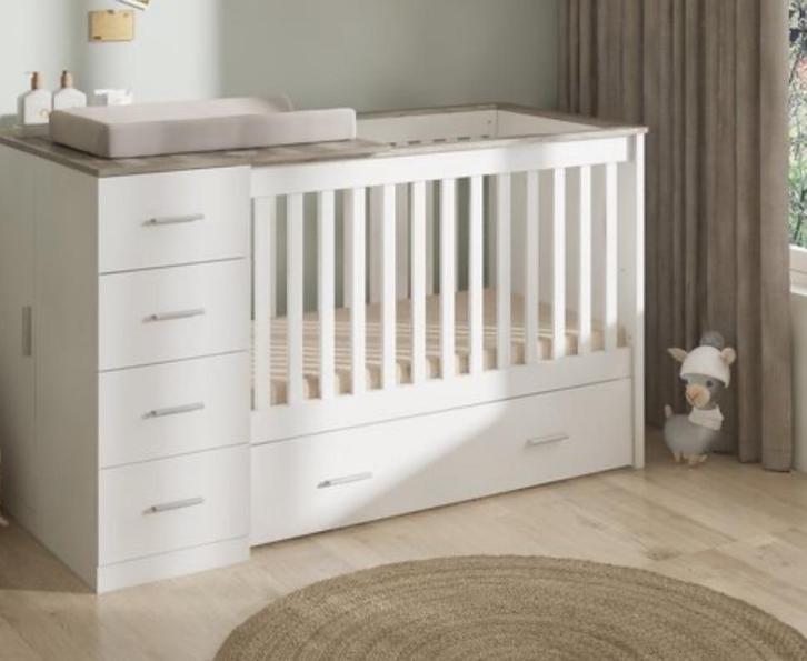 Born Lucky Combi Ledikant Memphis Wit (ongebruikt), Kinderen en Baby's, Kinderkamer | Bedden, Zo goed als nieuw, 160 tot 180 cm