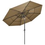 Knik parasol 3-laags met aluminium paal gratis bezorgd, Tuin en Terras, Parasols, Nieuw, Ophalen of Verzenden, Stokparasol, 3 tot 4 meter