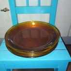 Arcoroc Sierra oker amber honinggeel borden 5 stuks, Huis en Inrichting, Keuken | Servies, Ophalen, Gebruikt, Glas, Bord(en)