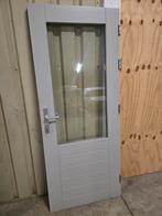 Hardhouten buitendeur/achterdeur, Doe-het-zelf en Verbouw, Ophalen, 80 tot 100 cm, 200 tot 215 cm, Glas