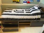 Eenpersoons bed met opbergruimte, Ophalen, 85 tot 100 cm, Gebruikt, Lattenbodem