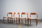 4 x Niels O. Møller - Model 75 eetkamerstoel, Ophalen, Bruin, Zo goed als nieuw, Vier