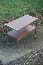 Trolley TV meubel teak, Ophalen, Gebruikt, Vintage, 50 tot 100 cm