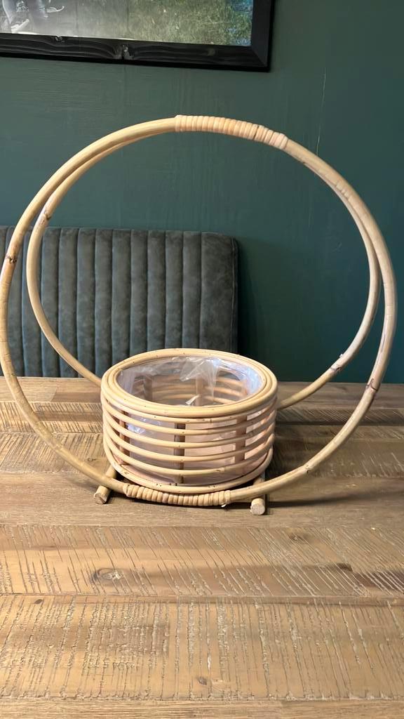 Nieuwe rotan Bamboe hangbloembak plantenrek, Huis en Inrichting, Woonaccessoires | Overige, Nieuw, Ophalen of Verzenden