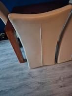 Witte leren stoelen - 4 stuks, Huis en Inrichting, Stoelen, Ophalen, Gebruikt, Wit, Metaal